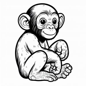 Monkey coloring page - picture 33