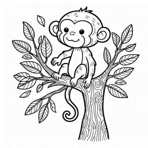 Monkey coloring page - picture 34