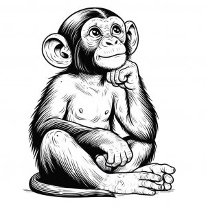 Monkey coloring page - picture 37