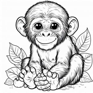 Monkey coloring page - picture 38