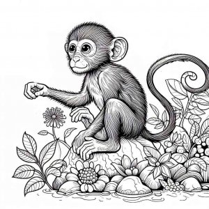 Monkey coloring page - picture 39