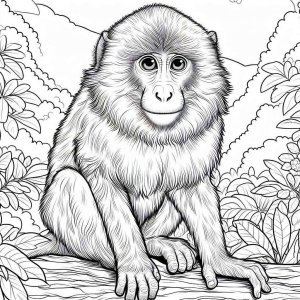 Monkey coloring page - picture 4