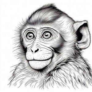 Monkey coloring page - picture 41