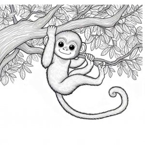 Monkey coloring page - picture 42