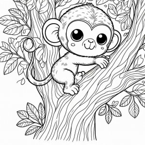 Monkey coloring page - picture 43