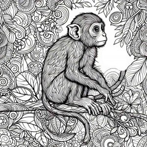 Monkey coloring page - picture 45