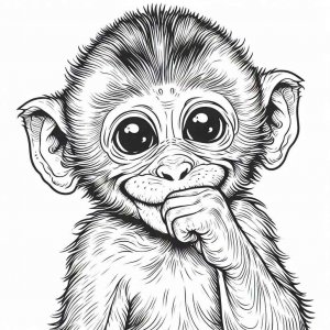 Monkey coloring page - picture 46