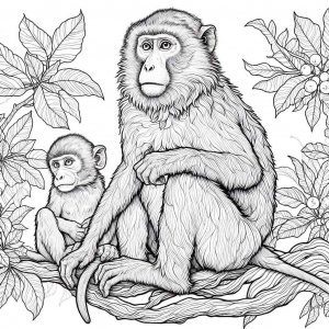 Monkey coloring page - picture 47