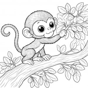 Monkey coloring page - picture 48
