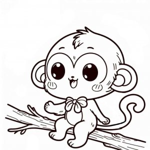 Monkey coloring page - picture 49