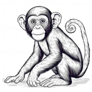 Monkey coloring page - picture 51