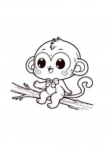 Monkey coloring page - picture 66