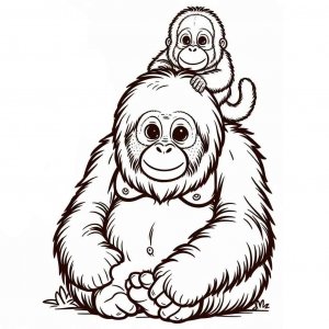 Monkey coloring page - picture 7