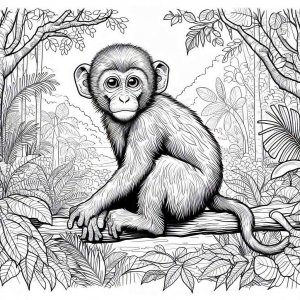 Monkey coloring page - picture 9