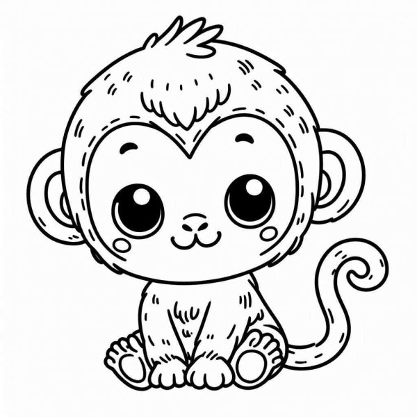 Monkey coloring pages