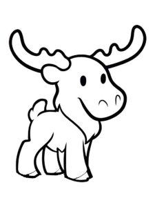 Moose coloring page - picture 4