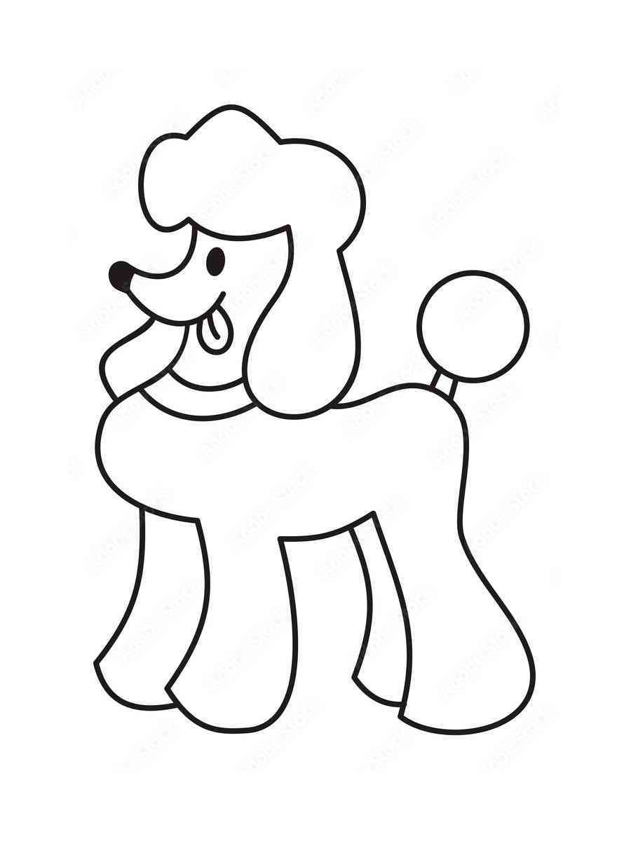 Coloring Poodles Pages Sketch Poodle Drawing Dog Drawings Puppy Outline ...