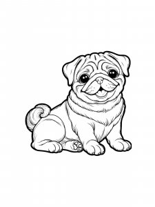 Pug Coloring Pages 23