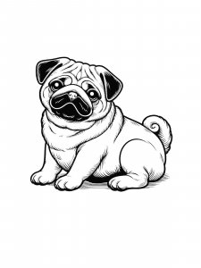 Pug Coloring Pages 24