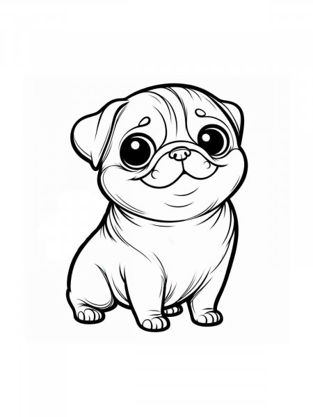 Pug coloring pages