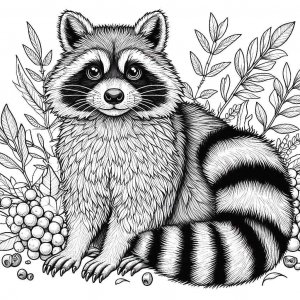 Raccoon coloring page - picture 1