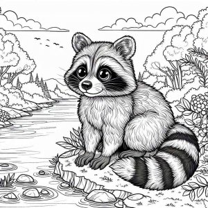 Raccoon coloring page - picture 10