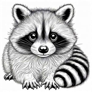 Raccoon coloring page - picture 11