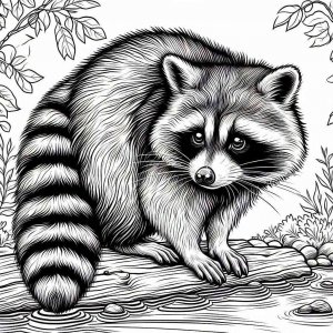 Raccoon coloring page - picture 12