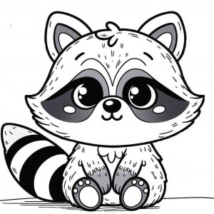 Raccoon coloring page - picture 13