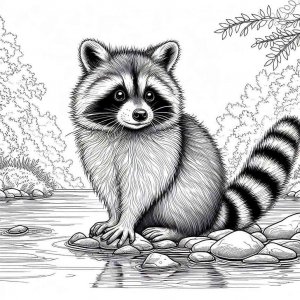 Raccoon coloring page - picture 16