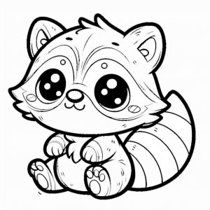 Raccoon coloring page - picture 18