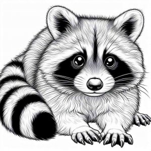 Raccoon coloring page - picture 20
