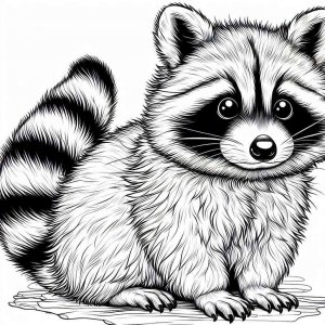 Raccoon coloring page - picture 21