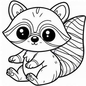 Raccoon coloring page - picture 22