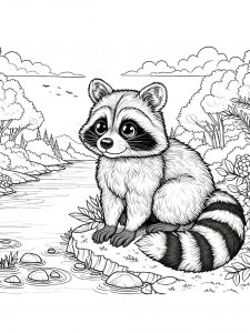 Raccoon coloring page - picture 27