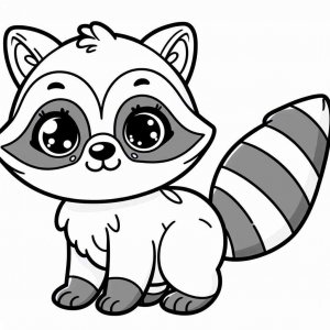 Raccoon coloring page - picture 3