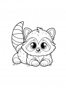 Raccoon coloring page - picture 32