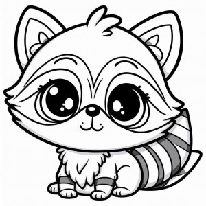 Raccoon coloring page - picture 4
