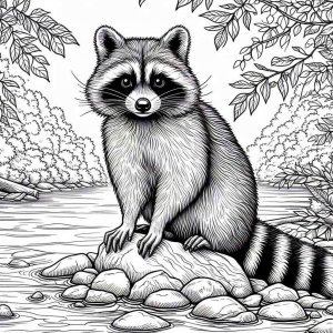 Raccoon coloring page - picture 5