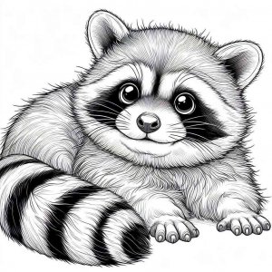 Raccoon coloring page - picture 6
