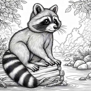 Raccoon coloring page - picture 7