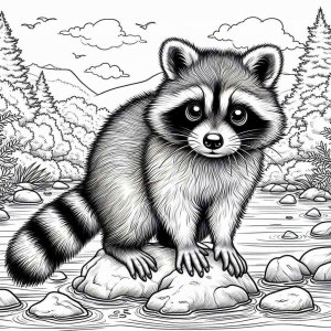 Raccoon coloring page - picture 9