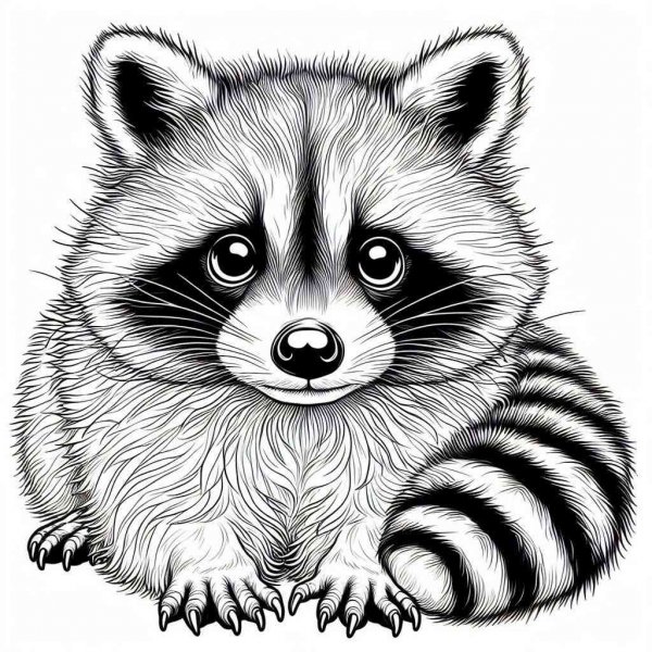 Raccoon coloring pages