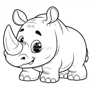 Rhino coloring page - picture 10