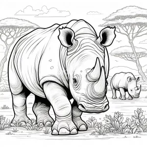 Rhino coloring page - picture 12