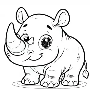 Rhino coloring page - picture 13