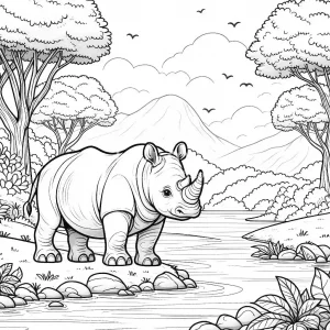 Rhino coloring page - picture 14