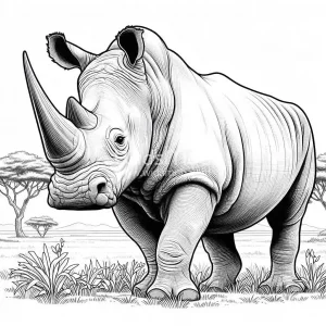 Rhino coloring page - picture 15