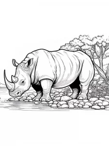 Rhino coloring page - picture 19