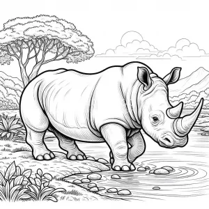 Rhino coloring page - picture 2